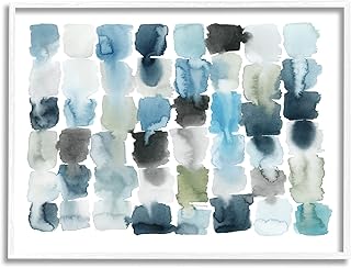 Stupell Industries Ocean Inspired Abstract Tiles Blue Green Watercolor, Design by Grace Popp