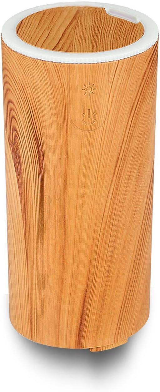 Bymie 50ML Mini Usb Car Essential Oil Diffuser - Computer Portable Mini Ultrasonic Cool Mist Aroma Air Humidifier for Office, Car,Travel&More (Light)
