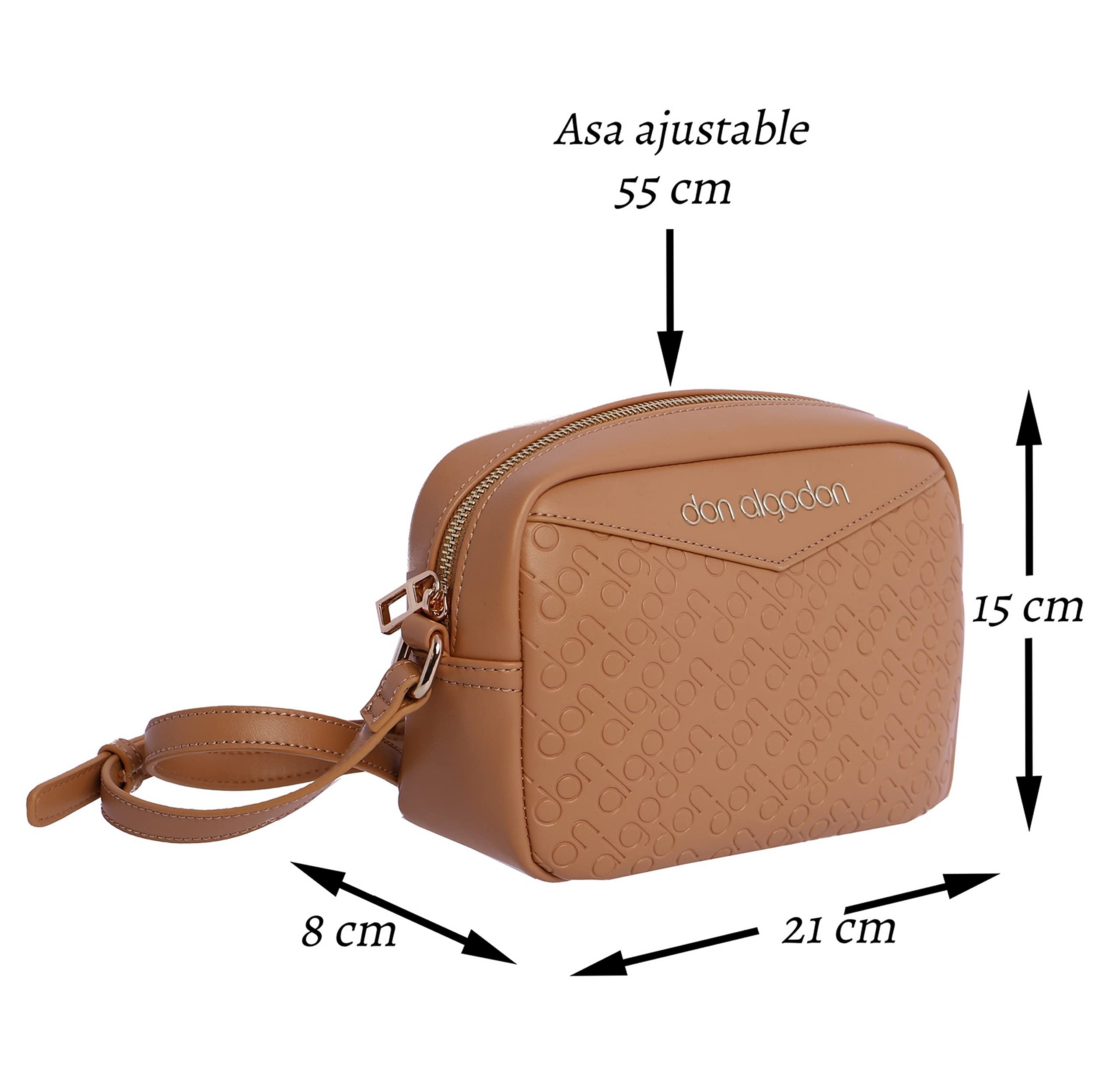 DON ALGODON, Bolso Bandolera Elegante para Mujer de Piel Vegana