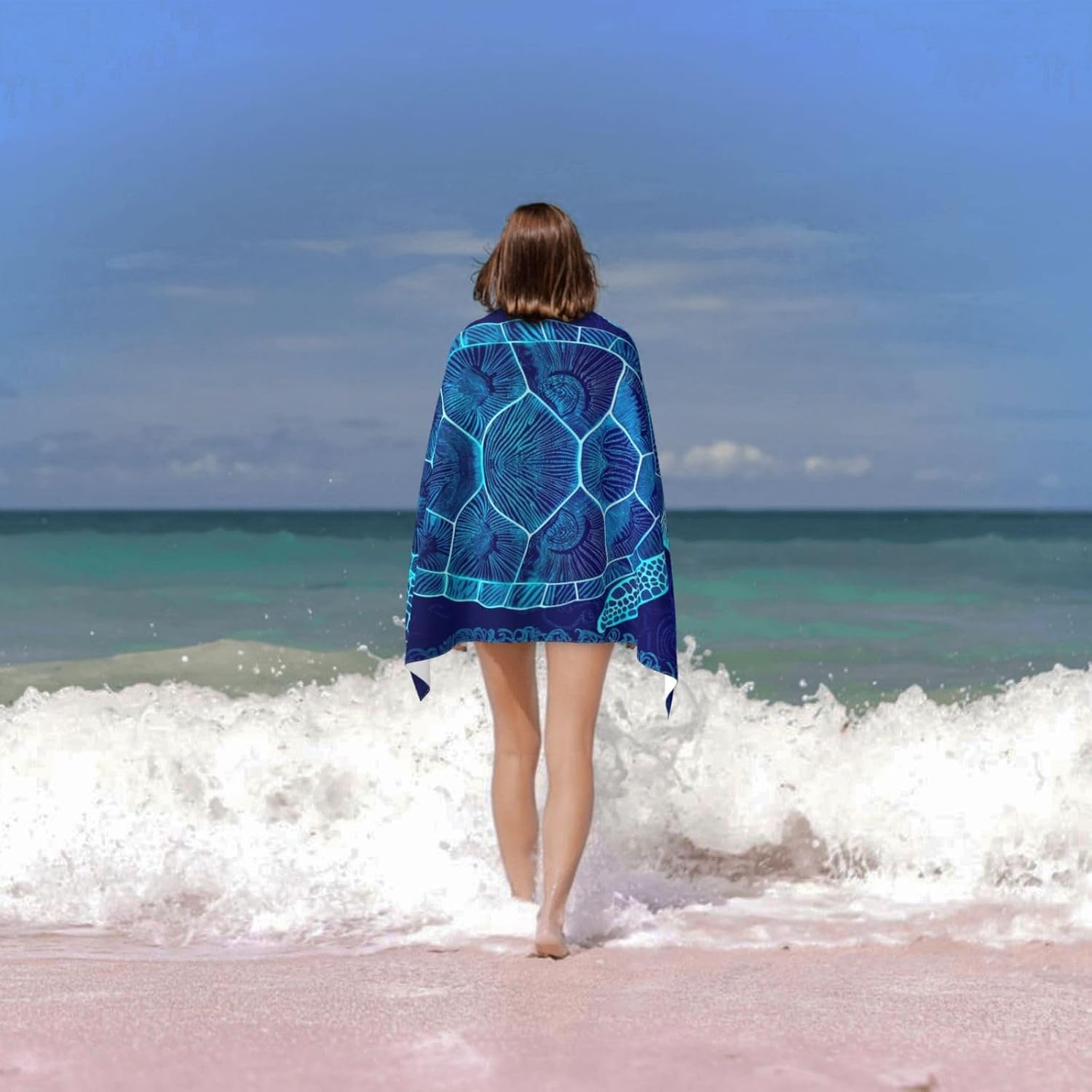 Sea Turtles Beach Towel for Women Men Girls Kids Turtle Bath Towel Print for Pool Towel Sand Free Super Soft Microfiber Turtle Towel for Beach Lovers Turtle Beach Towel 32" x 52"