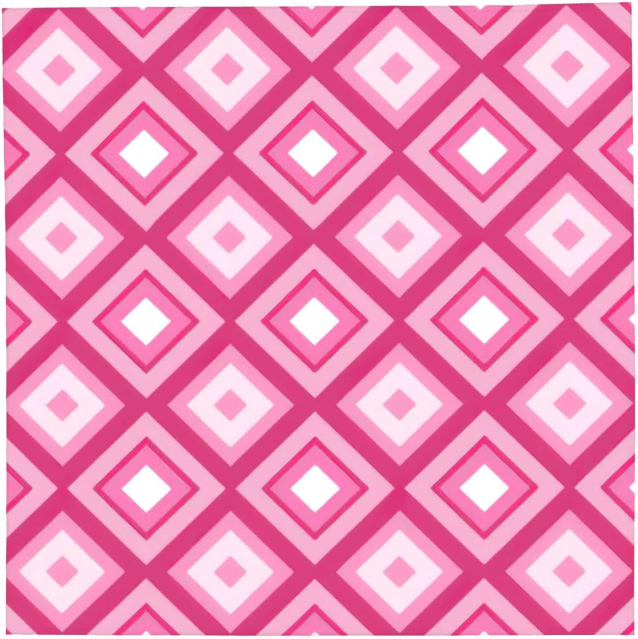 Pink Diamond Pattern Print For Women And Men Head Scarves Hair Bandanas Square Scarf Fashion Accessories Lightweight image 2