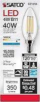 Vista 5 de Satco S21268/06 - Bombillas LED E12 de 4 W, 5000 K, clasificación de 15000 horas, regulables, paquete de 6