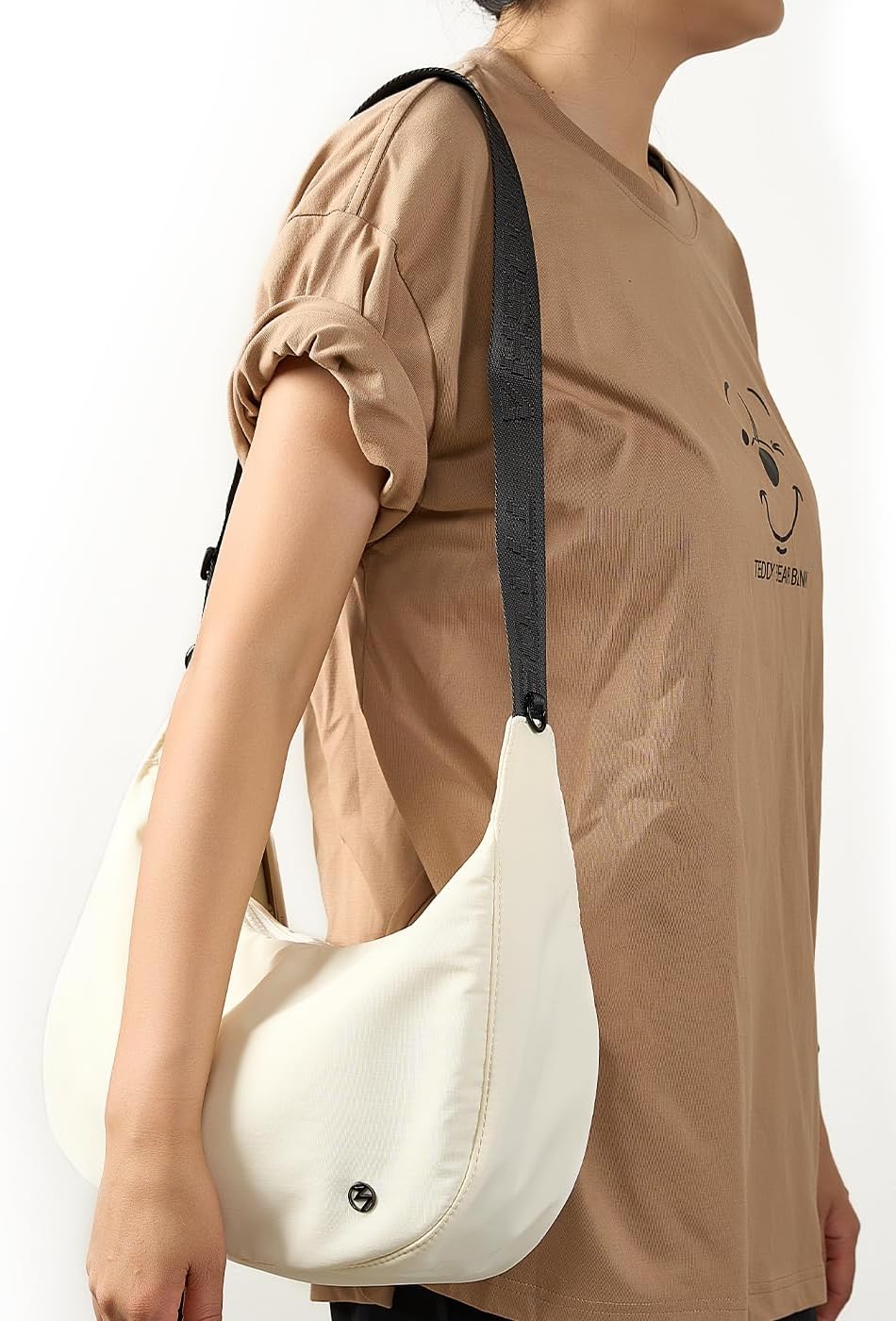 Titosha Medium Nylon Crescent Crossbody Bag for Women with Extended Adjustable Shoulder strap - Image 2