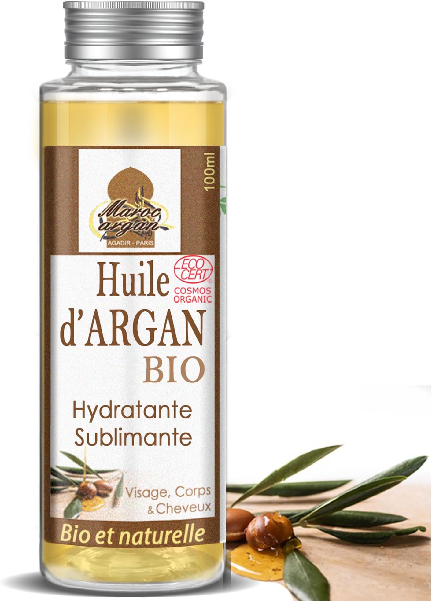 Argan oil BIO from Morocco - Anti-wrinkle and Nourishing - 100% Pure 100ml - Care for Skin Beautiful and Hair Sublime, Cold pressed and filtered.