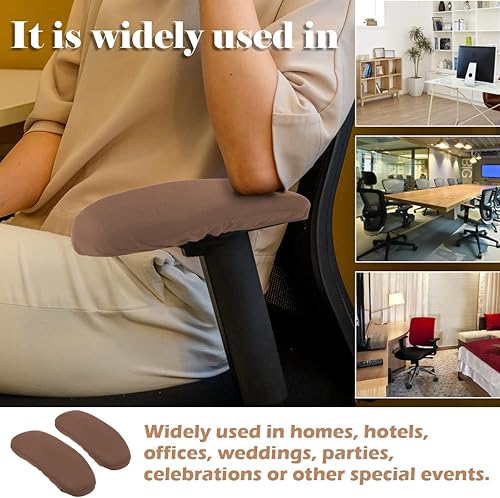 Miniatura 4 de FERCAISH 2 fundas para brazos para sillas de oficina, extraíbles y de larga duración, elásticas para reposabrazos, almohadillas de esponja lavables