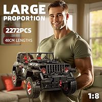 MOCBROPCS RC Off-Road Wrangler Black Warrior 1/8 Építőkészlet LED Fénnyel 2.4G Távirányítós Terepjáró 2