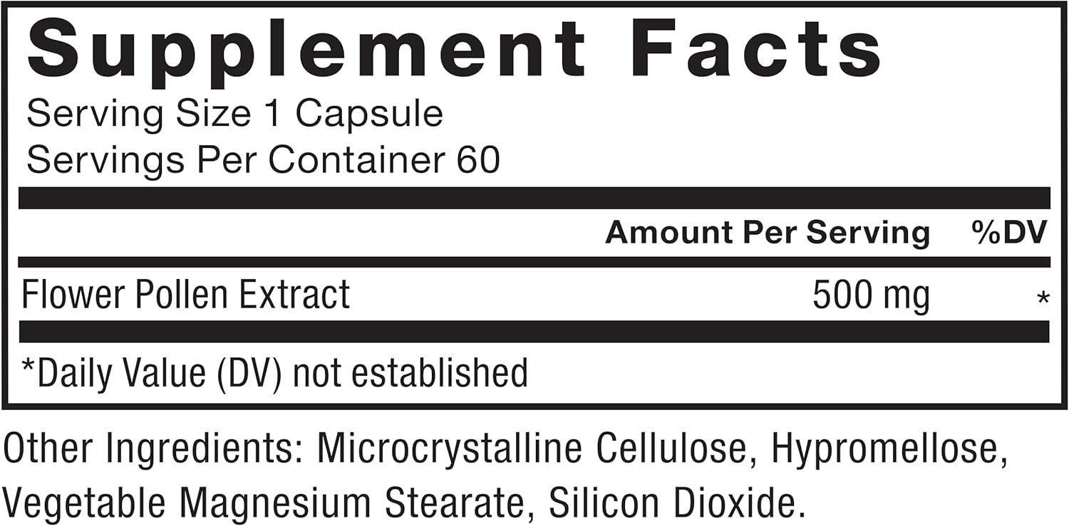 FORCE FACTOR Flower Pollen Prostate Support Supplement for Men’s Health, Prostate Health Supplement, 500mg Flower Pollen Capsules, Vegan, No Gelatin, Non-GMO, 60 Capsules - Image 6