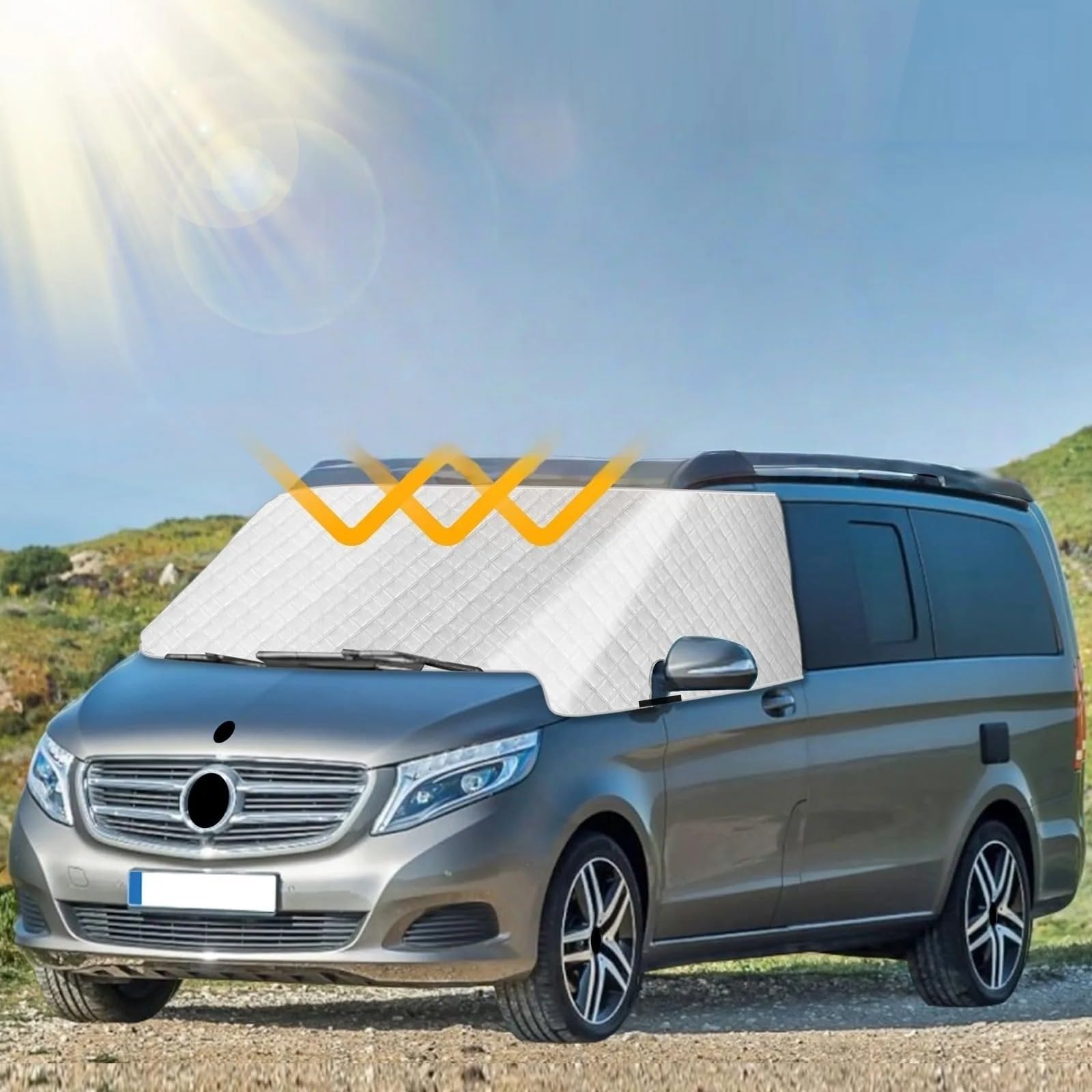 para Benz para Vito W447 2014-2024 Cubierta De Parabrisas para Hielo Y Nieve RV Ventana Delantera Parasol Bloque UV Parasol Coche