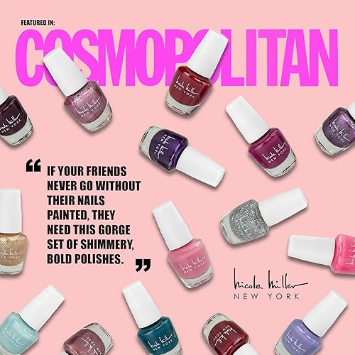 Miniatura 7 de Nicole Miller - Juego de mini esmaltes de uñas, 30 mini colores de esmalte de uñas, tonos metálicos y de moda, mini kit de esmalte de uñas para las