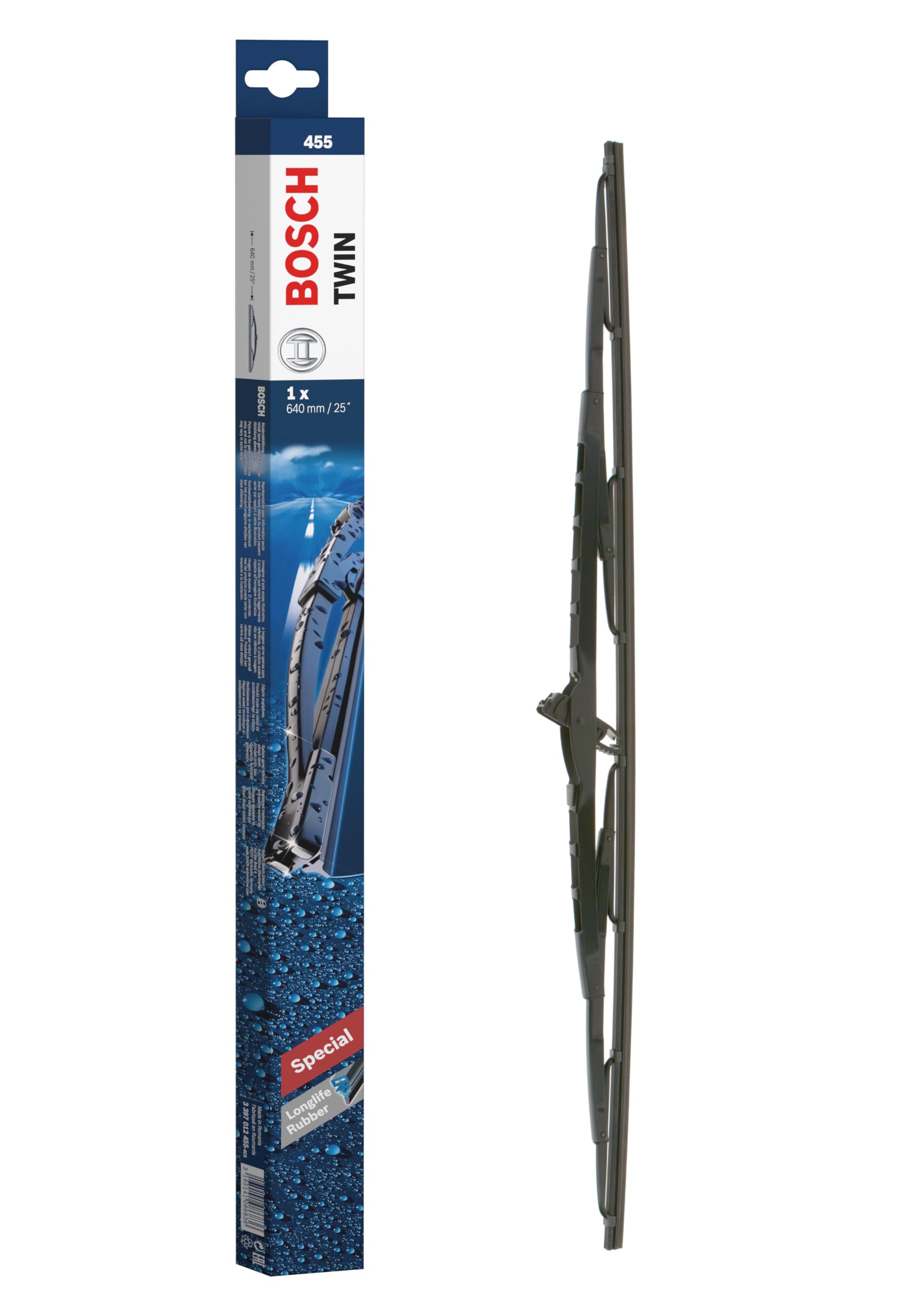 Bosch Twin Standard 3397012455 Original Equipment Replacement Wiper Blade - 25 (Pack of 1)