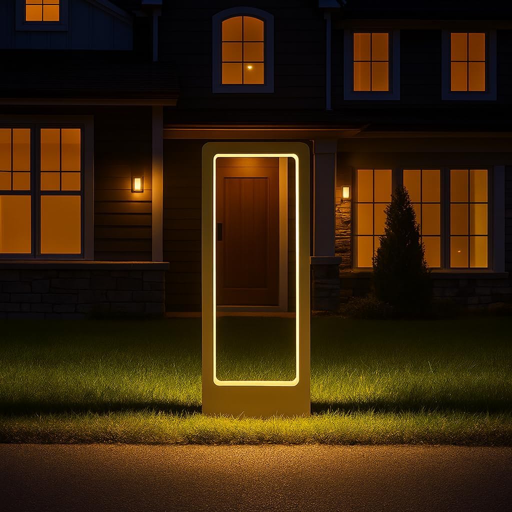 Sponsored Ad - G07 Garden Light 12W Waterproof Pillar Lamp Outdoor Decor Garden Lights Pole Mount Exterior Lighting Fixture for Home Entrance Main Gate Patio Compound Boundary (Warm White, 1pc)