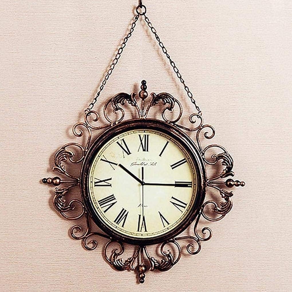 Statue, Decorative Outdoor Wall Clock Weatherproof Garden Ornaments Metal Quartz Clock Roman Numerals European Style Creative Retro