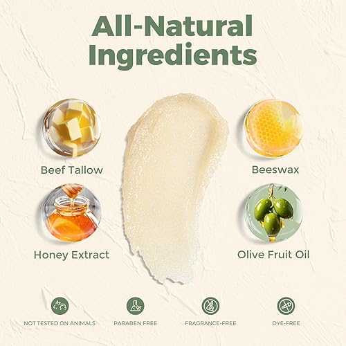 Miniatura 4 de Sarga de ternera para la piel, 100% sarga de carne alimentada con pasto y bálsamo de miel, hidratante para cara, 4 onzas