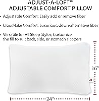 Vista 7 de Core Products Almohada ajustable: loft personalizable con relleno alternativo para dormir de lado, espalda o estómago; espuma viscoelástica de gel
