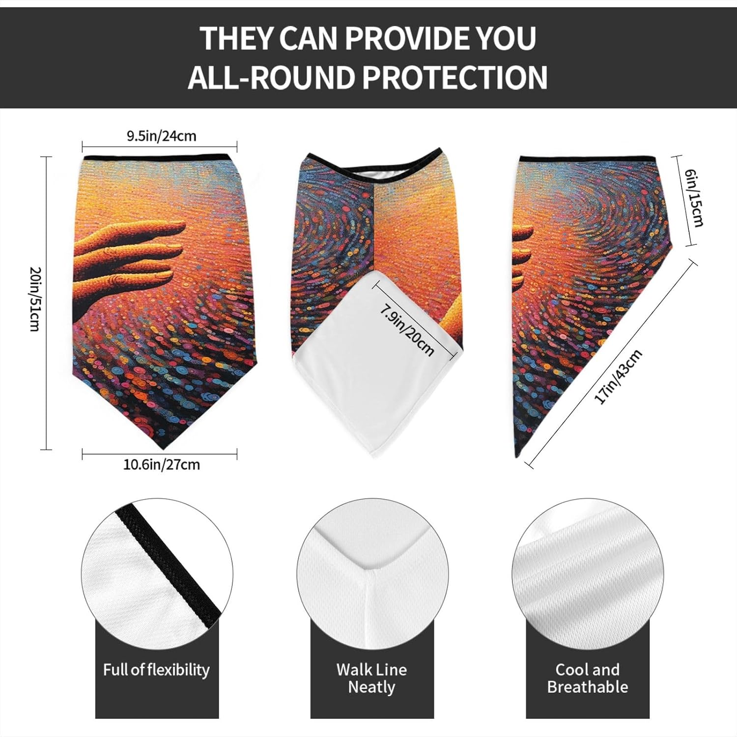 Protection Neck Gaiter Face Cover within reach Balaclava Scarf Mask, Windproof Breathable Sun Shield for Men Women, Skiing Hiking Cycling Outdoor Sports
