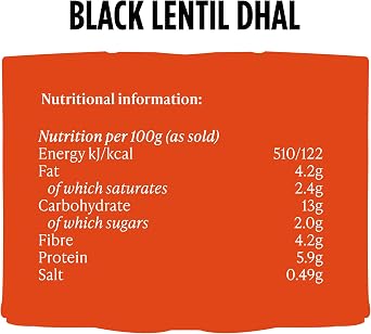 Merchant Gourmet Black Dhal, Vegan Ready Meal, 280 g (6-Pack)