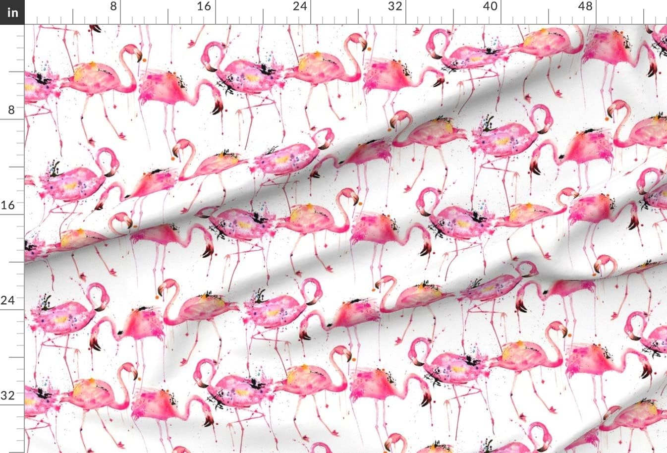 Spoonflower Fabric - Large Scale, Pink, Flamingos, Watercolor, Tropical, Bird, Animal, Printed on Minky Fabric by The Yard - Sewing Baby Blankets Quilt Backing Plush