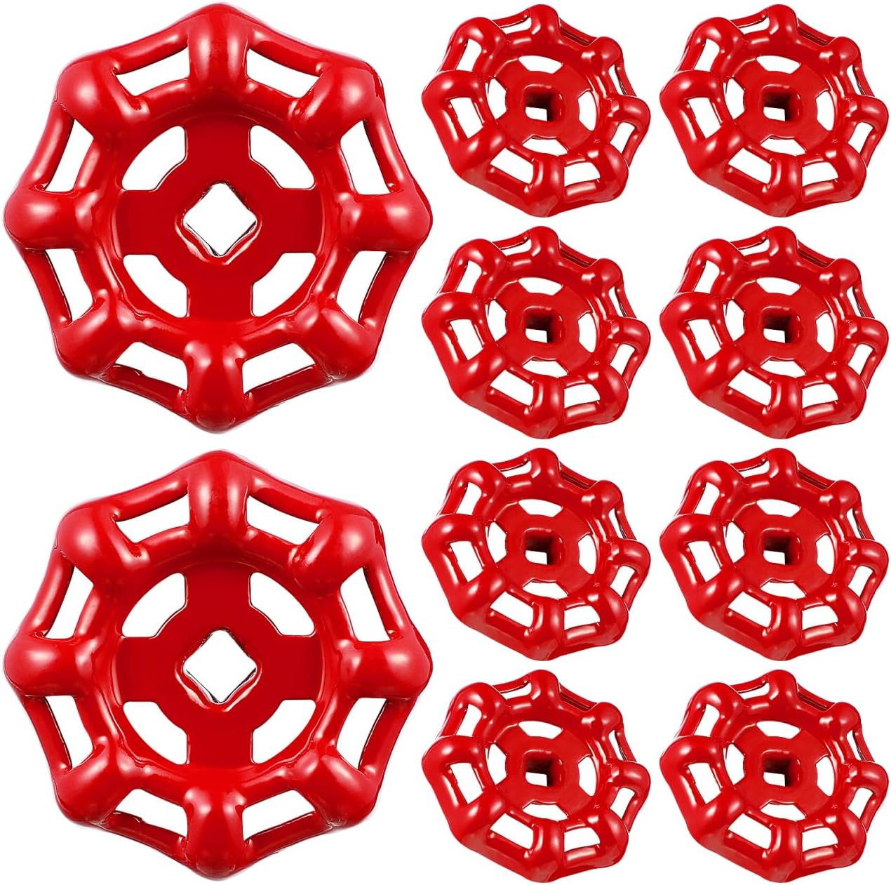 ULTECHNOVO Cast Iron Valve Handle 10 Pack 1.96In Shutoff Hand Wheel for Gate Ball Valve Faucet Handle Replacement Water Fitting with Square Broach for Easy Open Close