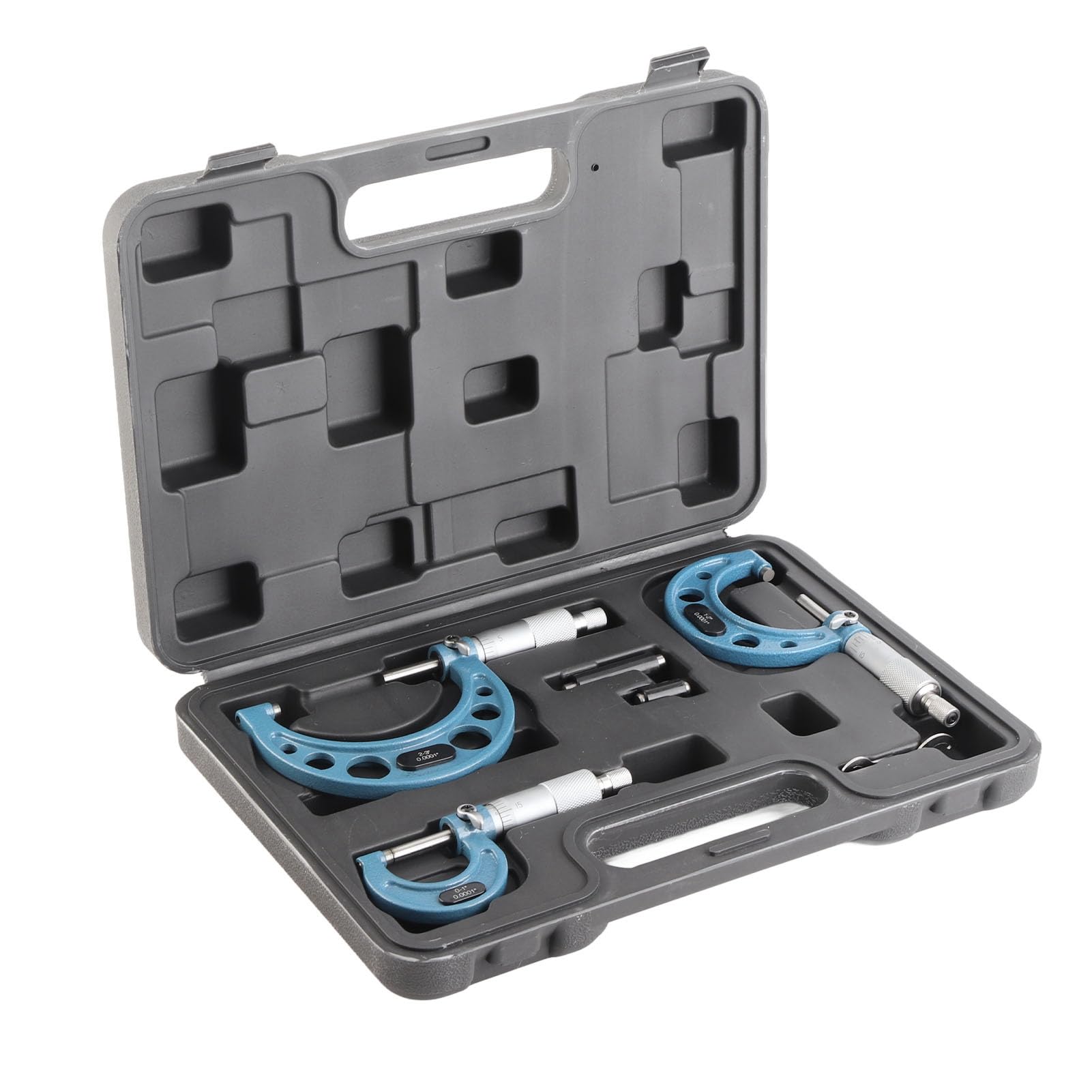 Cocoarm Außenmikrometer-Lagerstahlschrauben-Mikrometer-Set, 0 Bis 3 Zoll, 0,0001 Zoll Genauigkeit, Ratschengriff mit Kalibrierstandards für Maßmessungen bei der Bearbeitungsprüfung