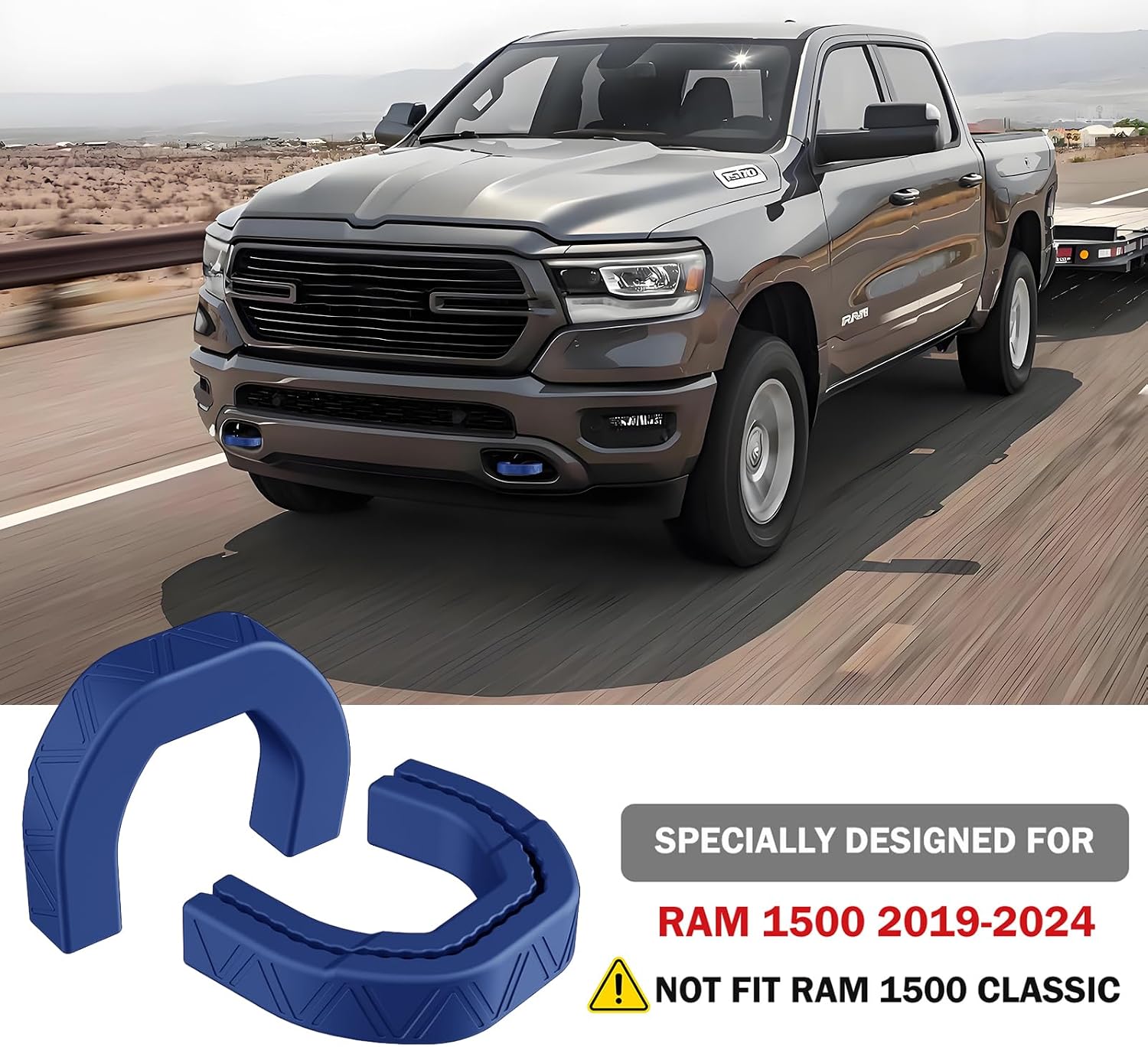 Front Tow Hooks Covers Hitch Cover Customized Car Tow Hooks Compatible with RAM 1500 Accessories 2019-2025,2026 (Blue)