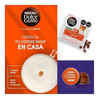 Nescafe Dolce Gusto Coffee Capsules, Caramel Latte Macchiato 48 Single Serve Pods, (Makes 24 Specialty Cups) 48 Count