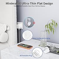 Vista 2 de Bloque de cargador USB C, cargador de pared dinámico de 40 W con 60 W máximo, paquete de 2 enchufes plegables tipo C rápido con cable de carga USB C