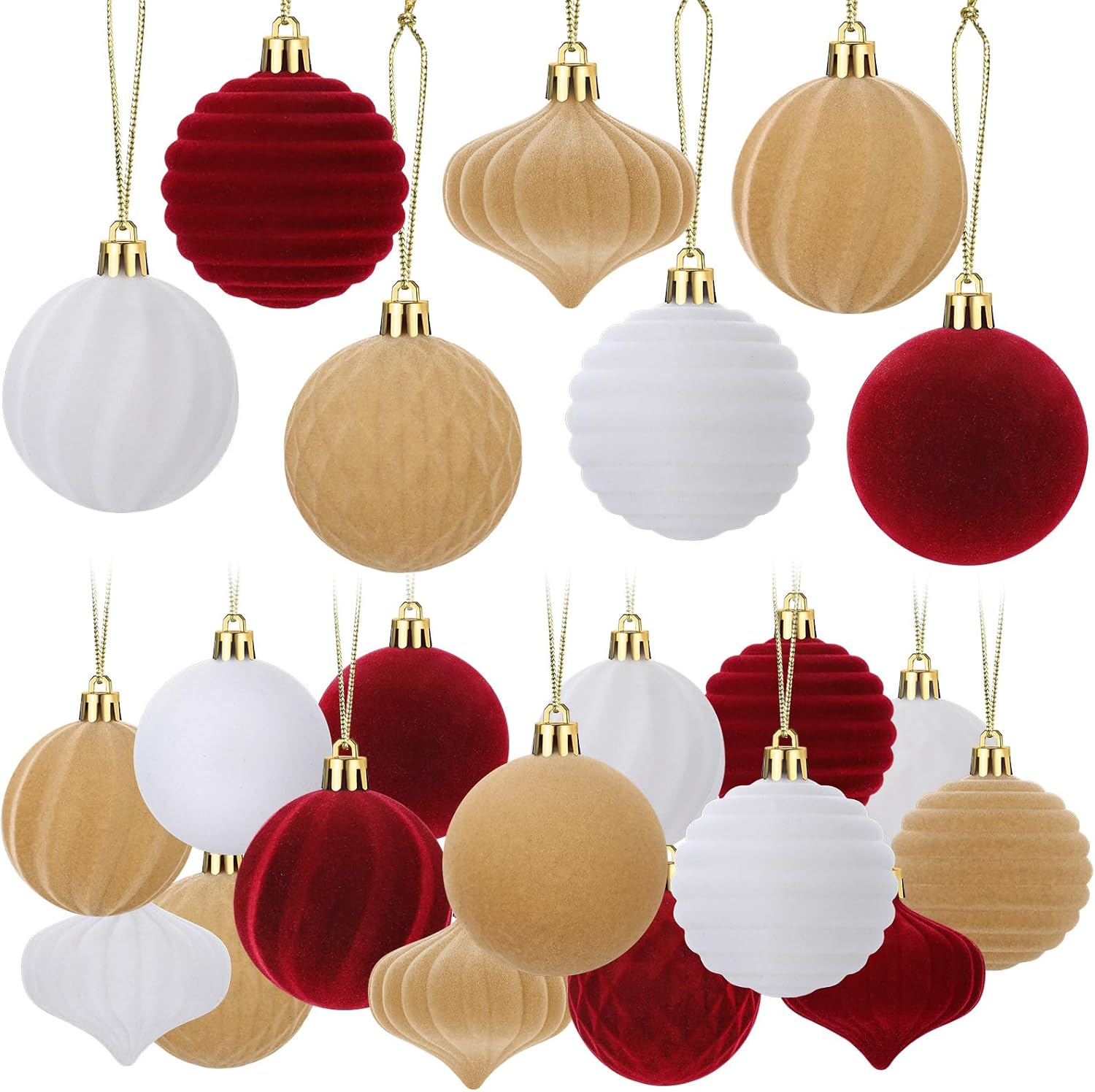 Syhood 30 Pcs Velvet Christmas Balls 2.36'' Flocked Christmas Tree Ball Ornaments 5 Styles Flocked Ornaments Assortment for Xmas Tree Decoration Holiday Party (Light Purple, Blush Pink, Plum)