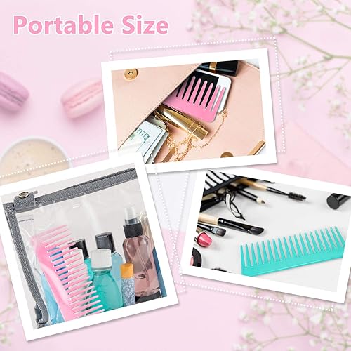 Miniatura 37 de Patelai Peine de dientes anchos, peine desenredante grande para cabello rizado, húmedo y seco, sin mango, accesorios desenredantes (ámbar)