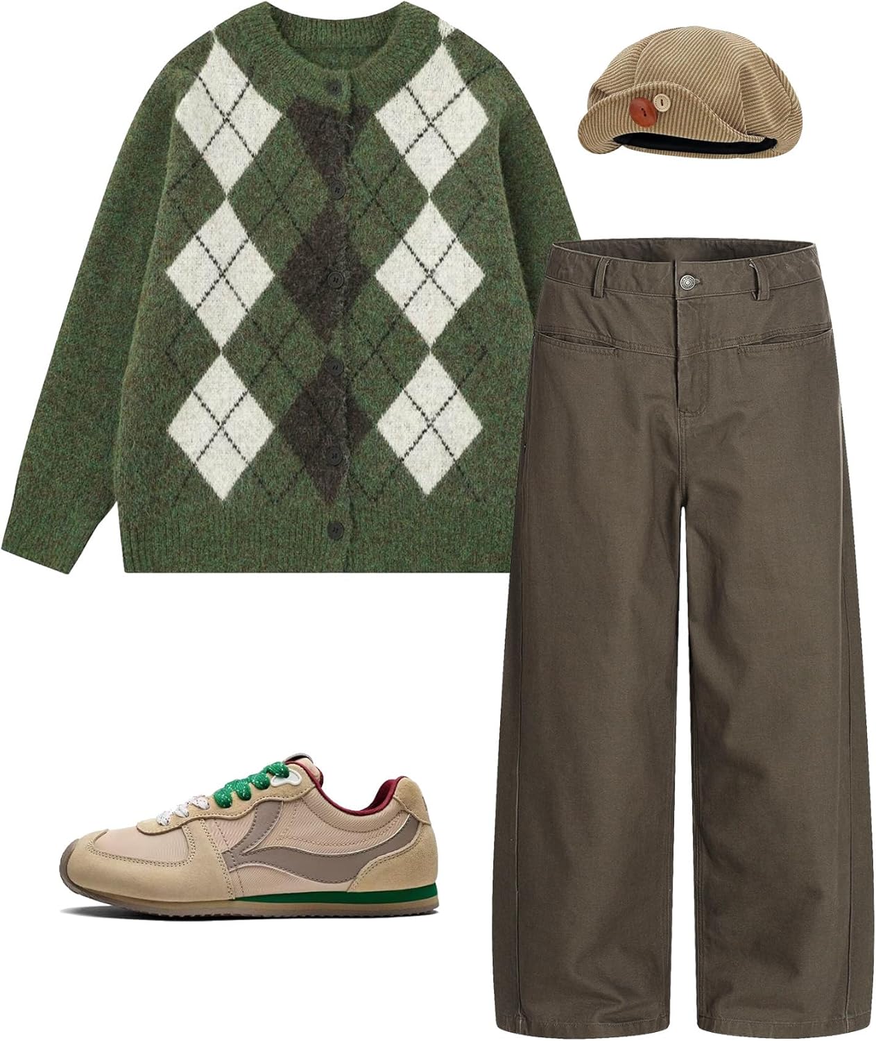 Bakyarder Women’s Vintage Argyle Knit Cardigan Preppy Style Button Down Sweater with Long Sleeves - Image 6