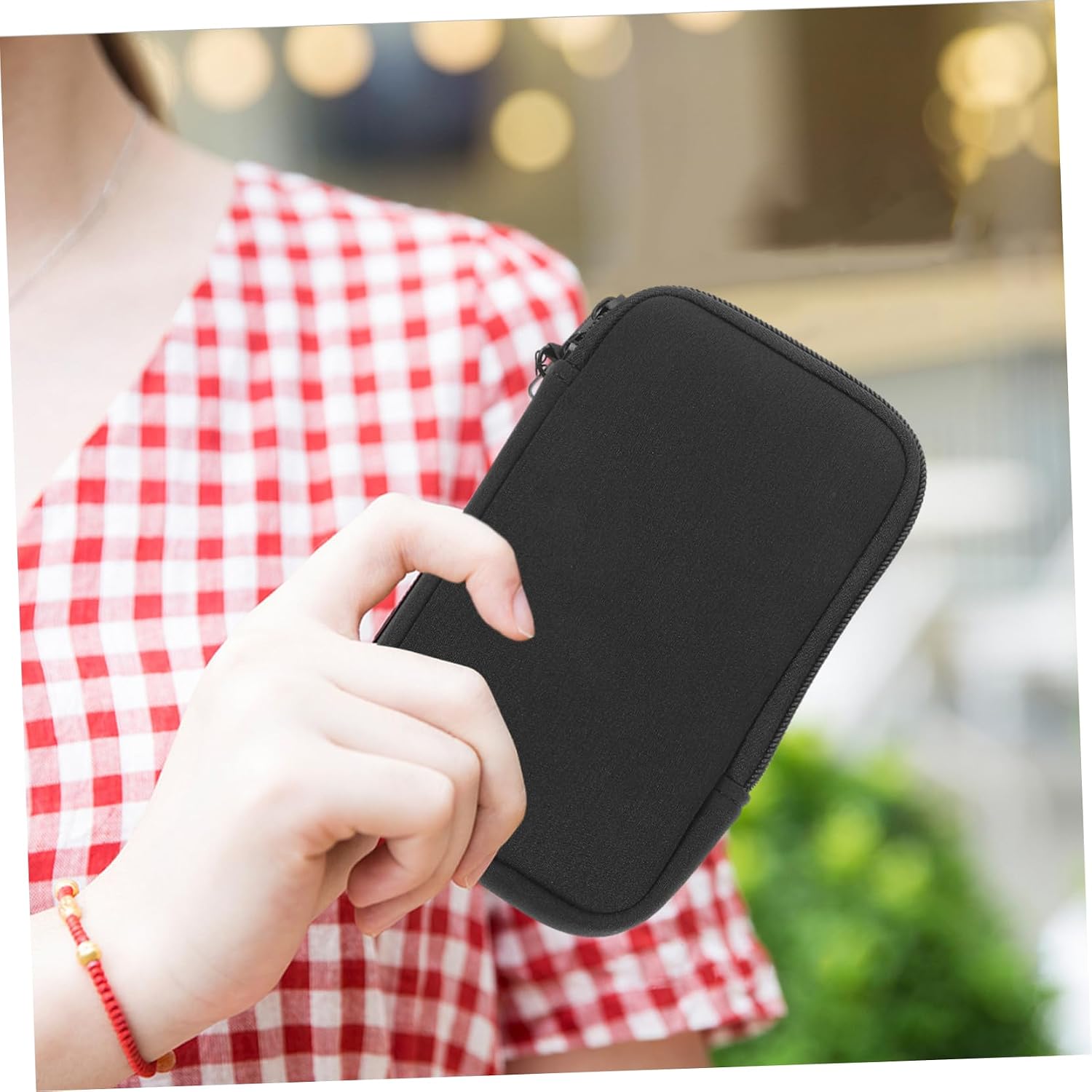 Mikikit Case Zipper Neoprene Phone Pouch for Women Cell Phone Sleeve Walking Holder Protector Key Storage Multi-Functional