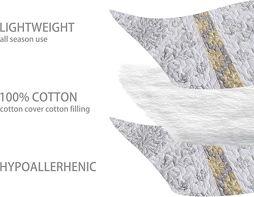 Vista 144 de Homzard - Juego de edredón de algodón a rayas, color gris, tamaño Queen, colcha reversible geométrica con 2 fundas de almohada, ropa de cama ligera