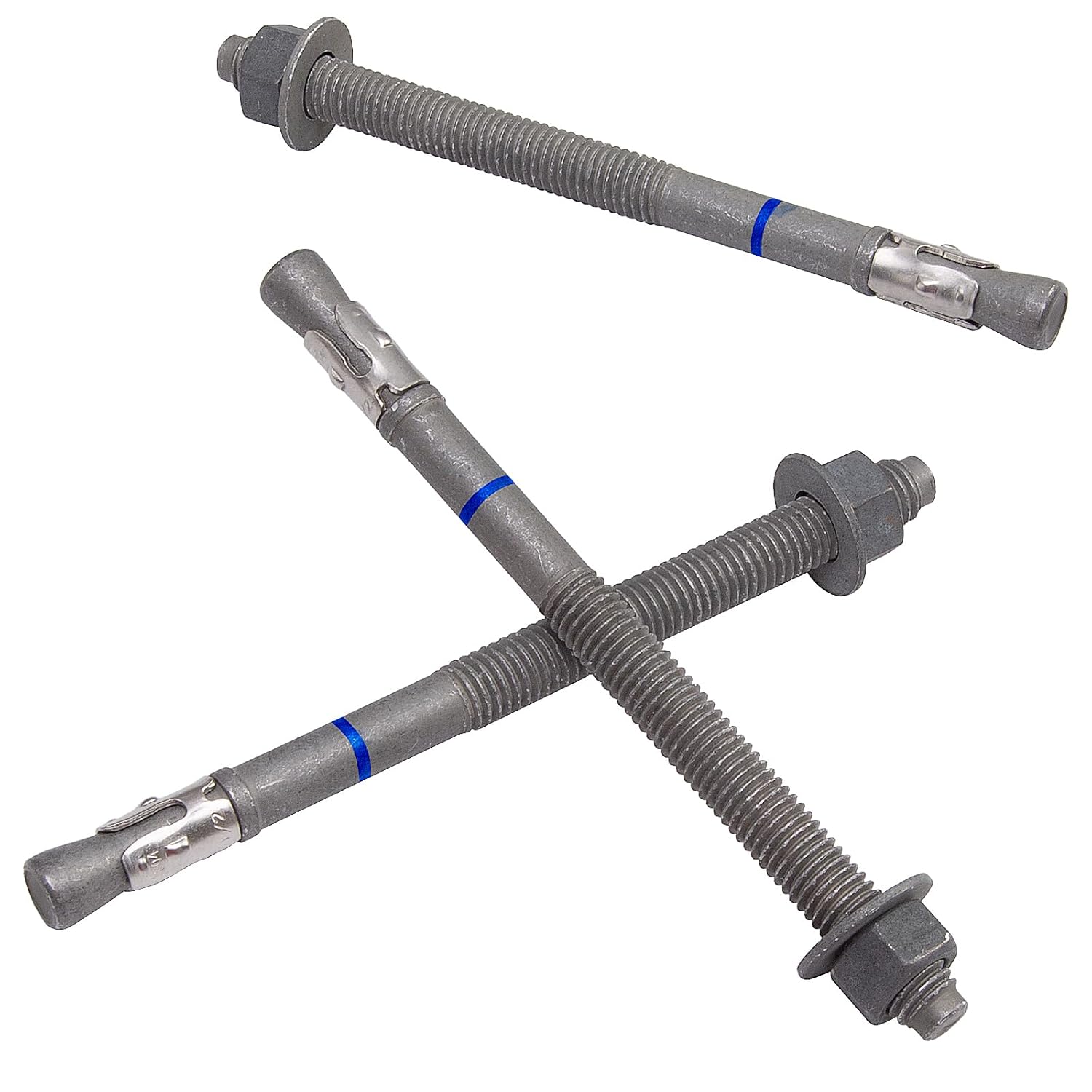 1/2" x 3-3/4" Concrete Anchors (50 Pack) Wedge Anchors Bolts, Hot Dip Galvanized