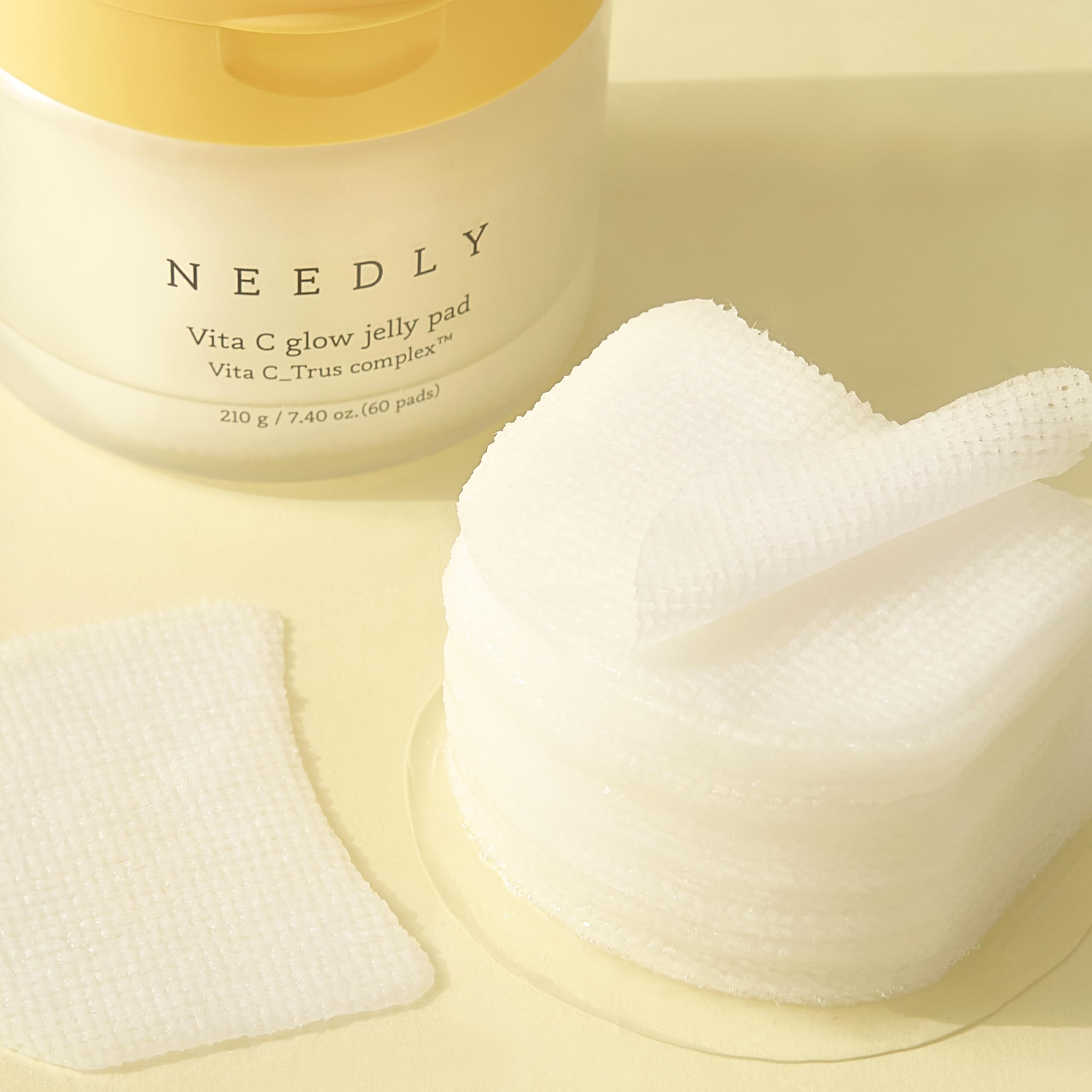 NEEDLY Vita C Glow Jelly Pad | Almohadilla de tóner iluminadora para exfoliación, cuidado de manchas y mejora del tono