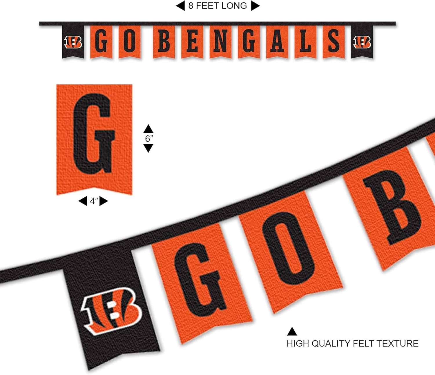 WinCraft Cincinnati Bengals Banner String Pennant Flags - Image 5