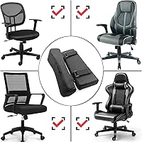 Vista 6 de Juego de 2 fundas para reposabrazos para silla de oficina, cómodas almohadas para apoyabrazos (2 almohadas negras para reposabrazos)