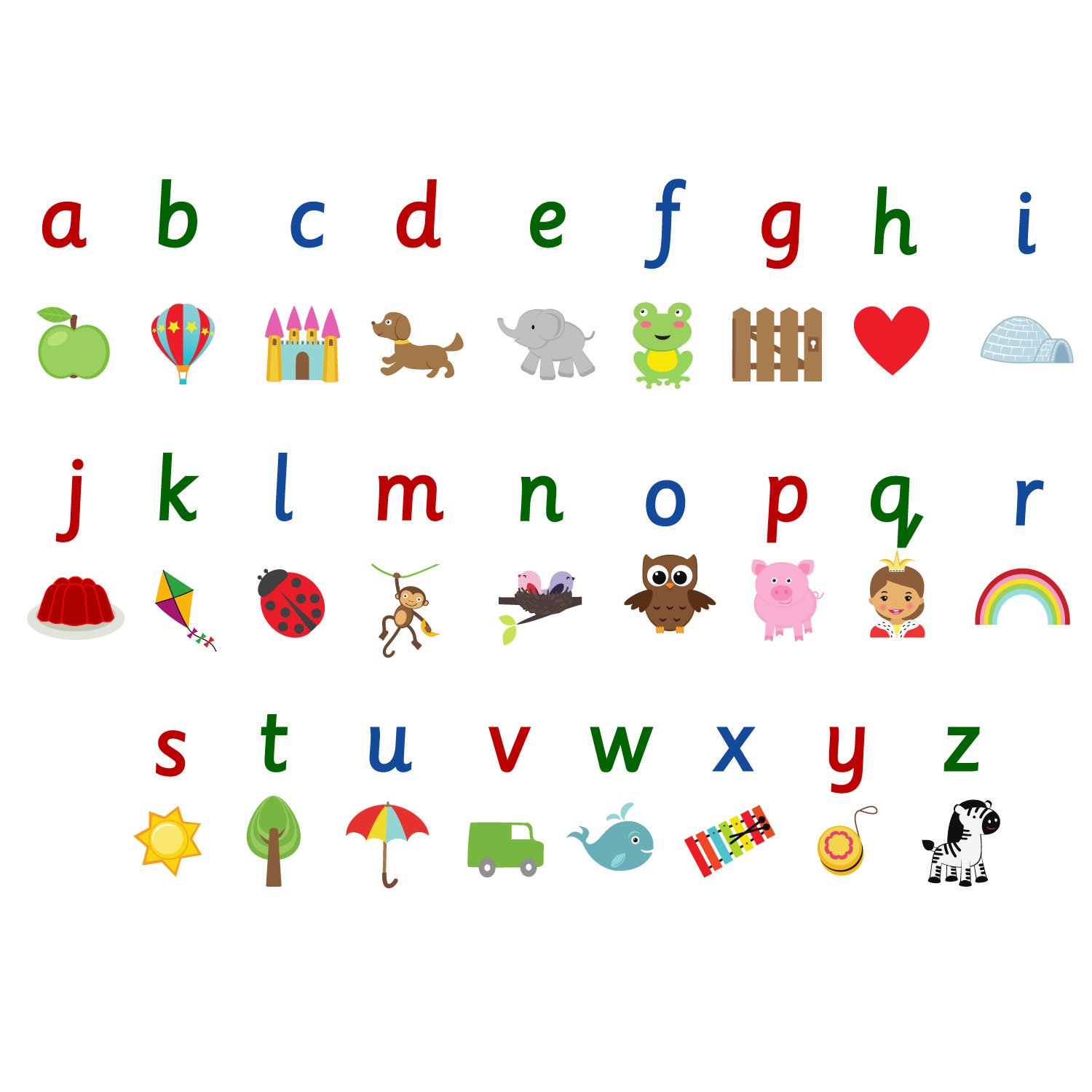 Illustrated Alphabet Wall Sticker (Regular Size)