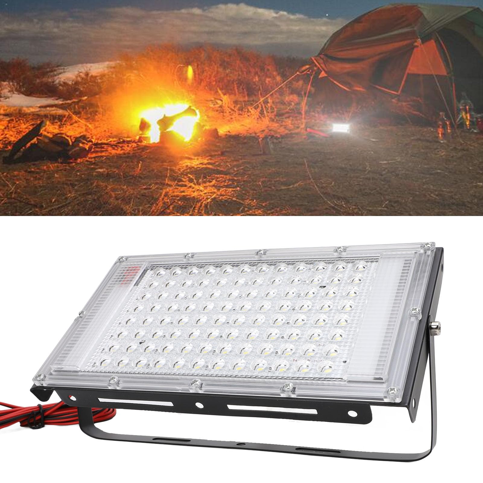 F&Y Scheda leggera da alluvione 100W IP66 LED LED esterno con clip di alligatore per batteria per emergenza DC12V