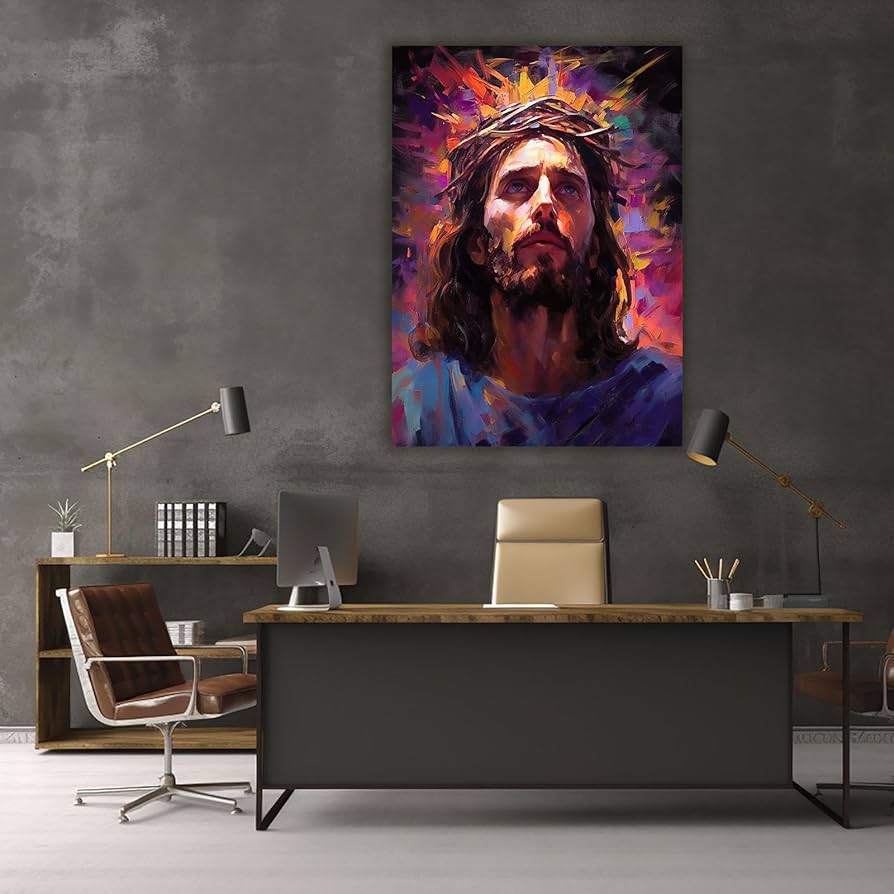 イエス・キリストの肖像画 キリストの肖像。 輝く光輪に囲まれたイエス・キリストの顔の