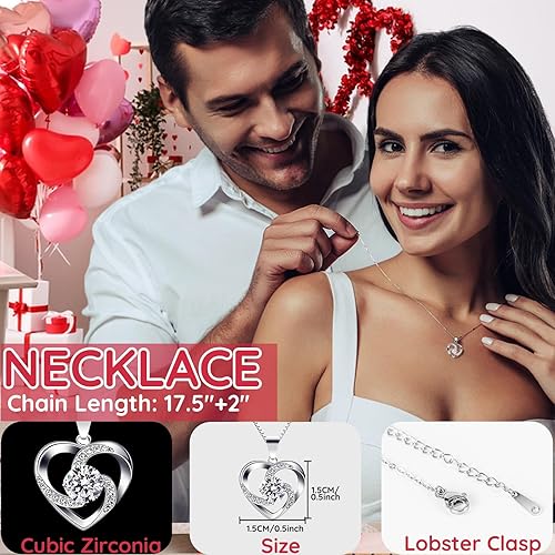 Miniatura 3 de Regalos para cumpleaños de mujeres, rosa roja real preservada con collar, regalos para mamá, rosas eternas, flores eternas, regalos para novia,