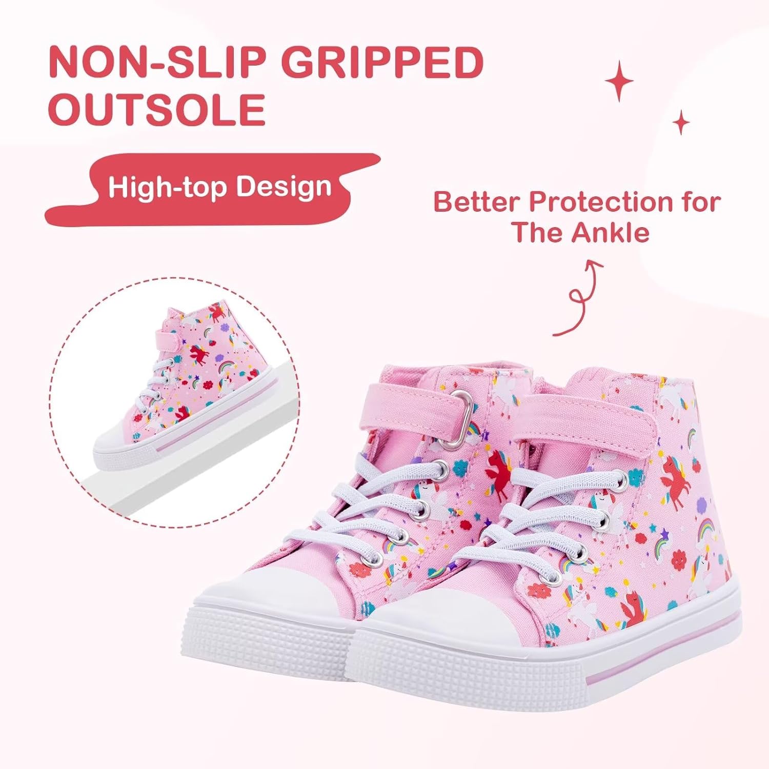 EUXTERPA Kids High Top Shoes Toddler Canvas Sneakers Boys Girls Casual Walking Sports Shoe - Image 6