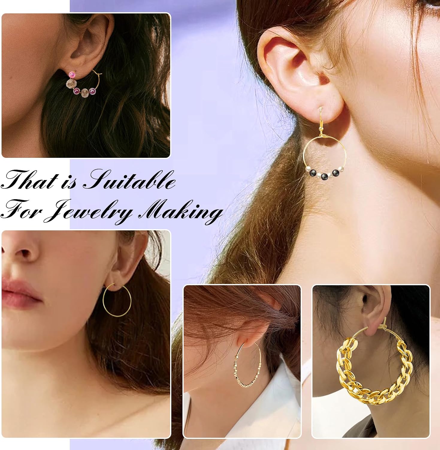 TOAOB 100pcs Wine Glass Charming Rings 25mm Gold Open Earring Beading Hoop Favor