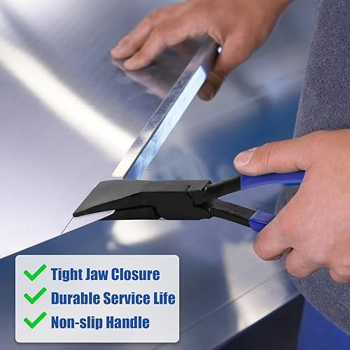 Miniatura 6 de 3-Piece Sheet Metal Hand Seamers, Bending Metal Hand Tools Straight, 45and 90 Sheet Metal Bending Pliers Set