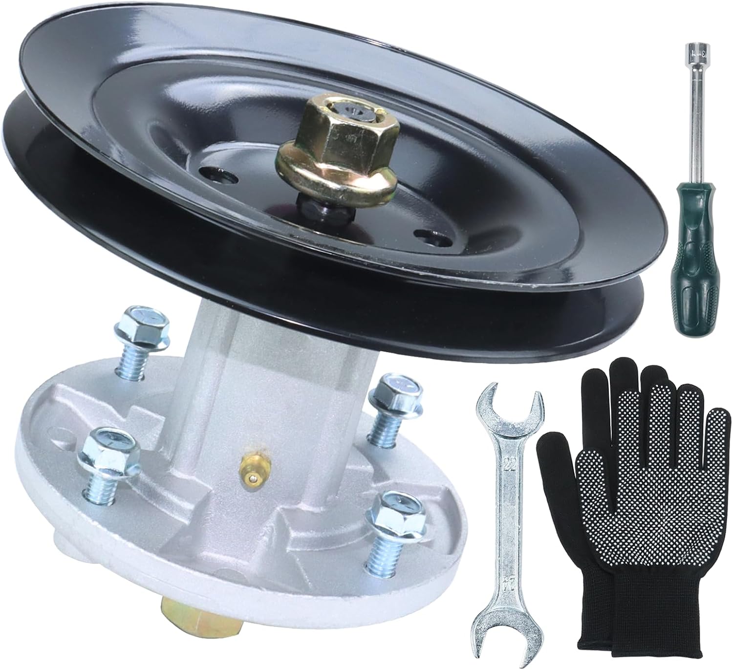 GELASKA GY21099 Spindle Assembly with GX21381 Spindle Pulley Replaces GY20867, GY20592 for John Deere 190C, D170, E180, G110, LA150, LA175, S180 100 Series Tractors