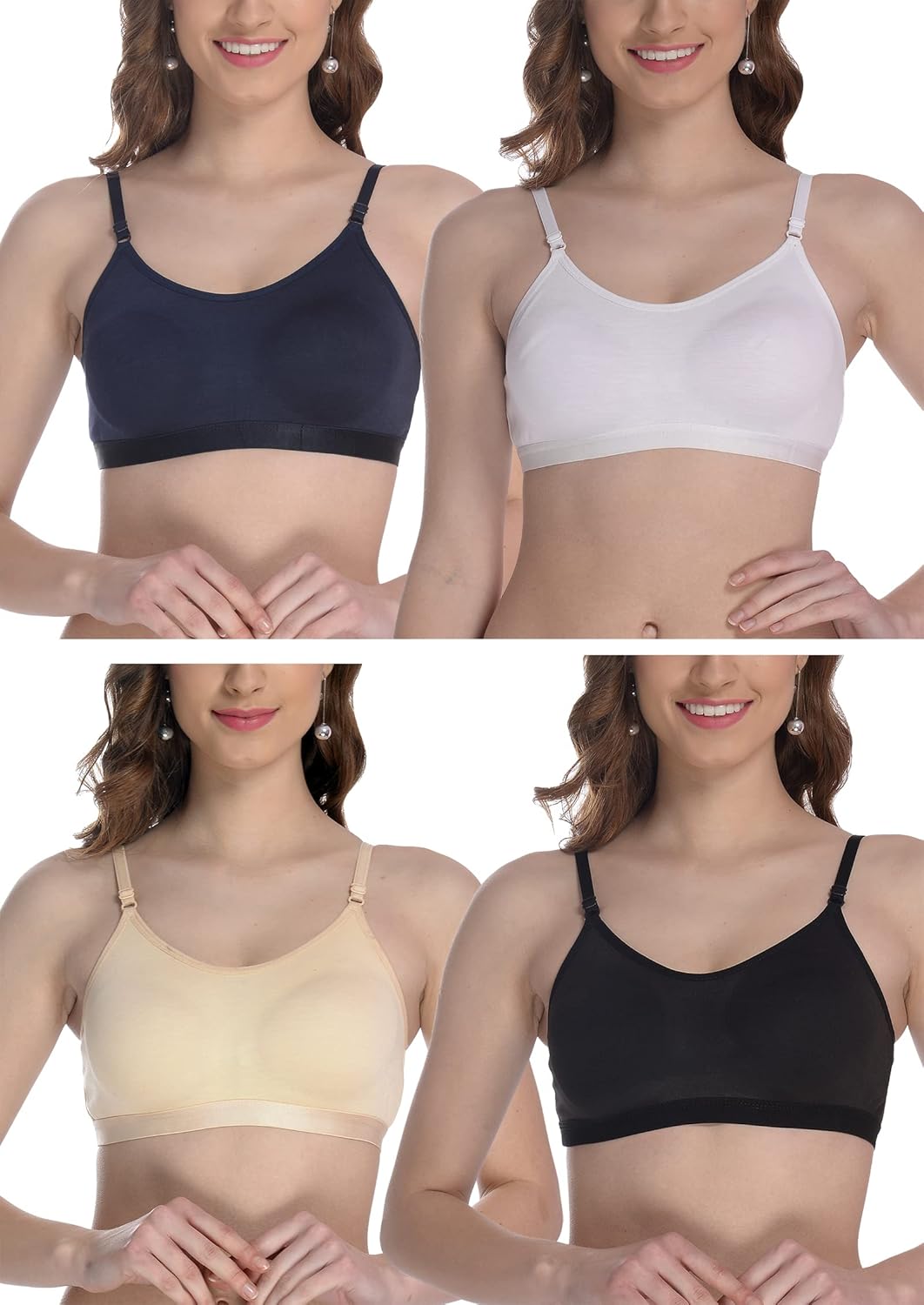 FIMS – Fashion is My Style Women’s Cotton Sports Bra for Gym, Yoga, Running Bra for Girls, Racer Back, Full Coverage, Multicolor, Cup B, See main image to check how much bra you will receive FIMS – Fashion is My Style Women’s Cotton Sports Bra for Gym, Yoga, Running Bra for Girls, Racer Back, Full Coverage, Multicolor, Cup B, See main image to check how much bra you will receive