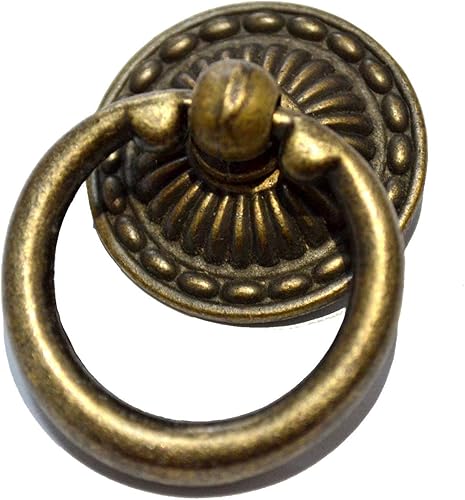 10 tiradores de bronce para cajones, manijas decorativas vintage, pomos antiguos de un solo agujero con tornillos para muebles, armarios, armarios,