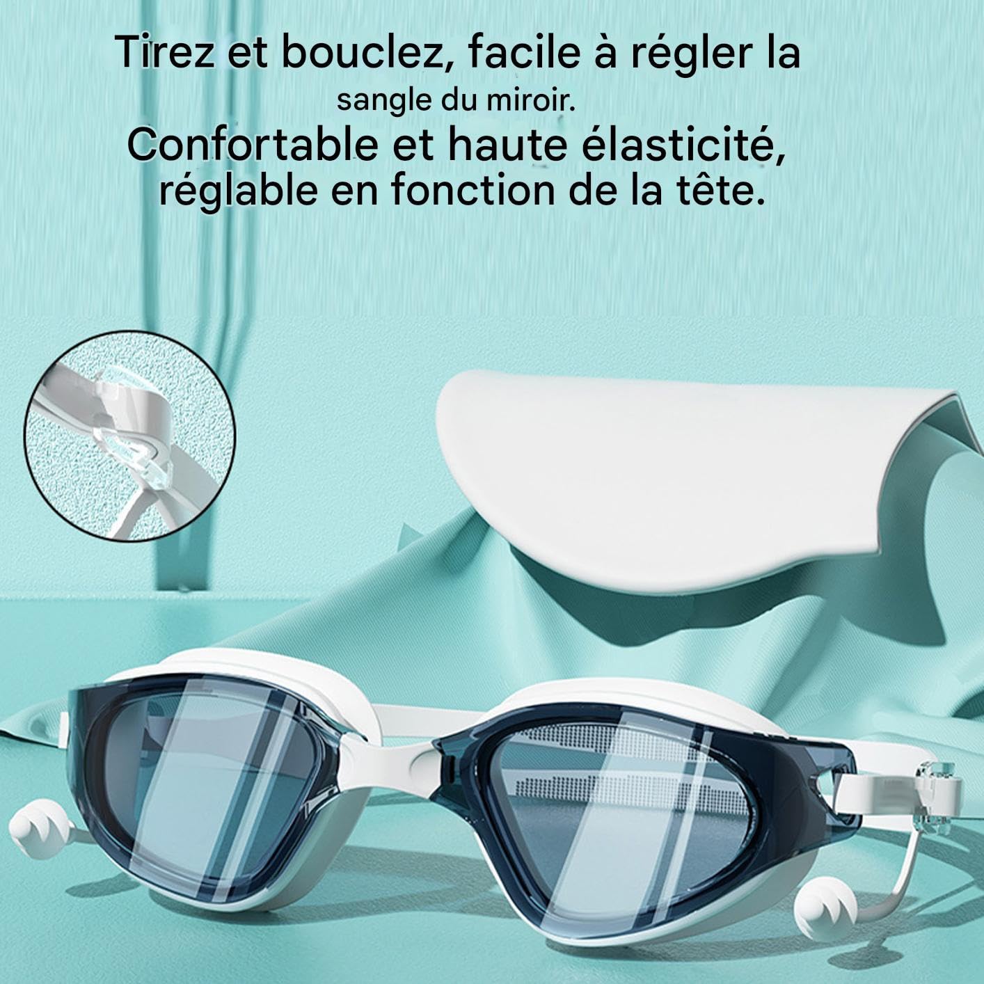 Générique Occhiali da nuoto, protezione UV anti-appannamento, occhiali da nuoto per adulti, unisex, per uomini, ragazzi, ragazze, giovani, ragazzi, marito, figlio, figlia, famiglia e amici
