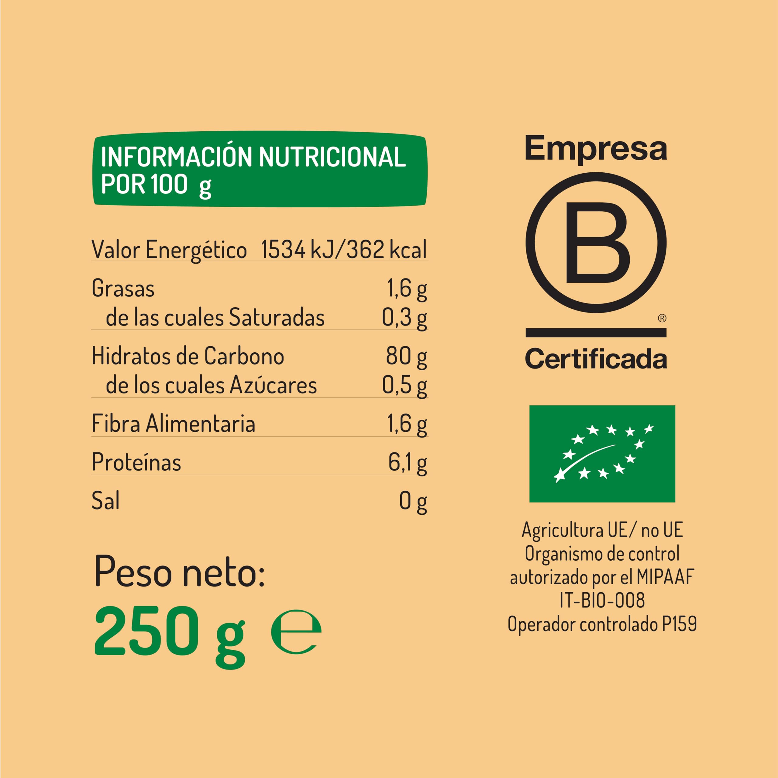 El Granero Integral - Láminas para Lasaña Sin Gluten BIO - 250 g - Alto Contenido en Proteínas, Vitaminas, Minerales y Fibra - Aptas para Veganos y Celíacos