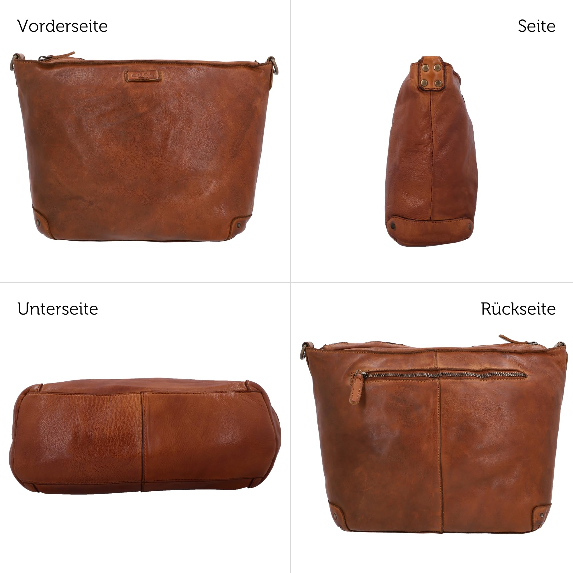 Gusti Handtasche Leder - Suzanne Damen Umhängetasche Ledertasche Vintage Leder