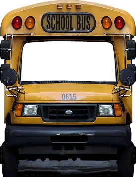 SS11082 School Bus Front Stand in Cardboard Cutout Standup Standee Backdrop
