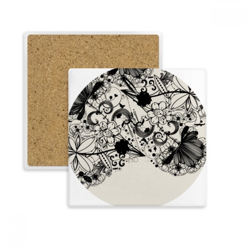 Dessous de verre carré absorbant en pierre pour table basse et pauses café